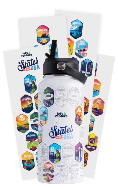 Lets Venture National Parks Water Bottle + Stickers